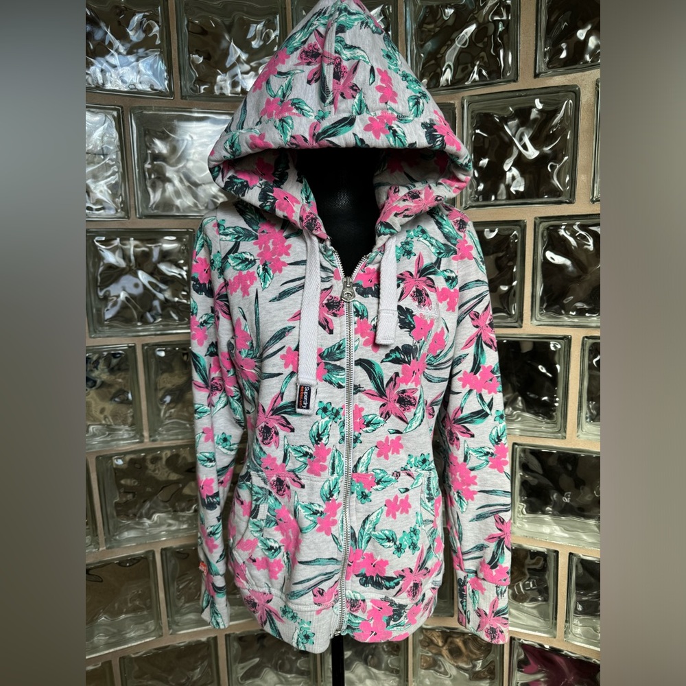 The Superdry OrangeLabel Co. Full Zip Floral Hoodie Women’s Size Large